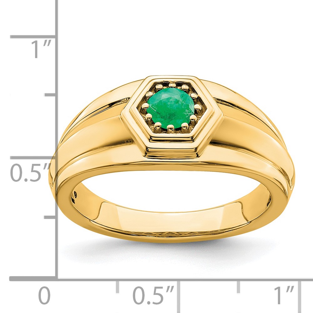14k Emerald Mens Ring (RM7472-EM-Y)