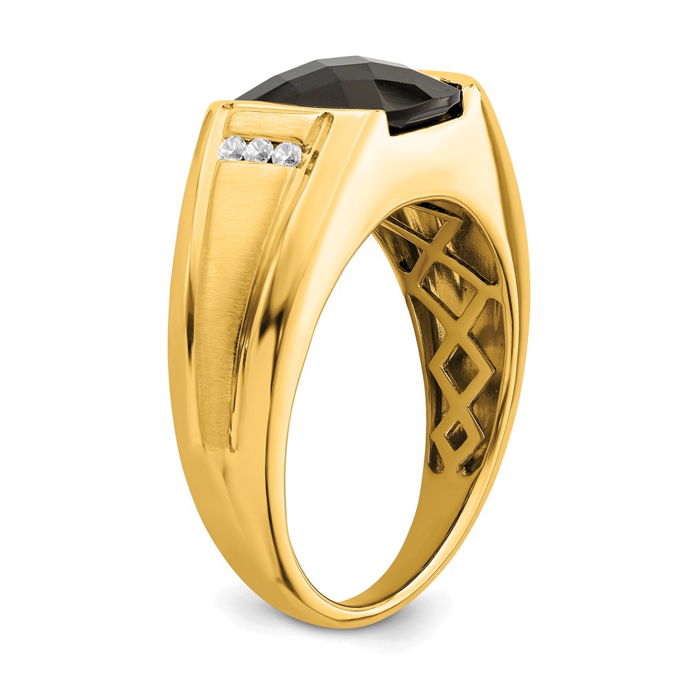 14k Onyx and Diamond Mens Ring (RM7476-OX-009-YA)