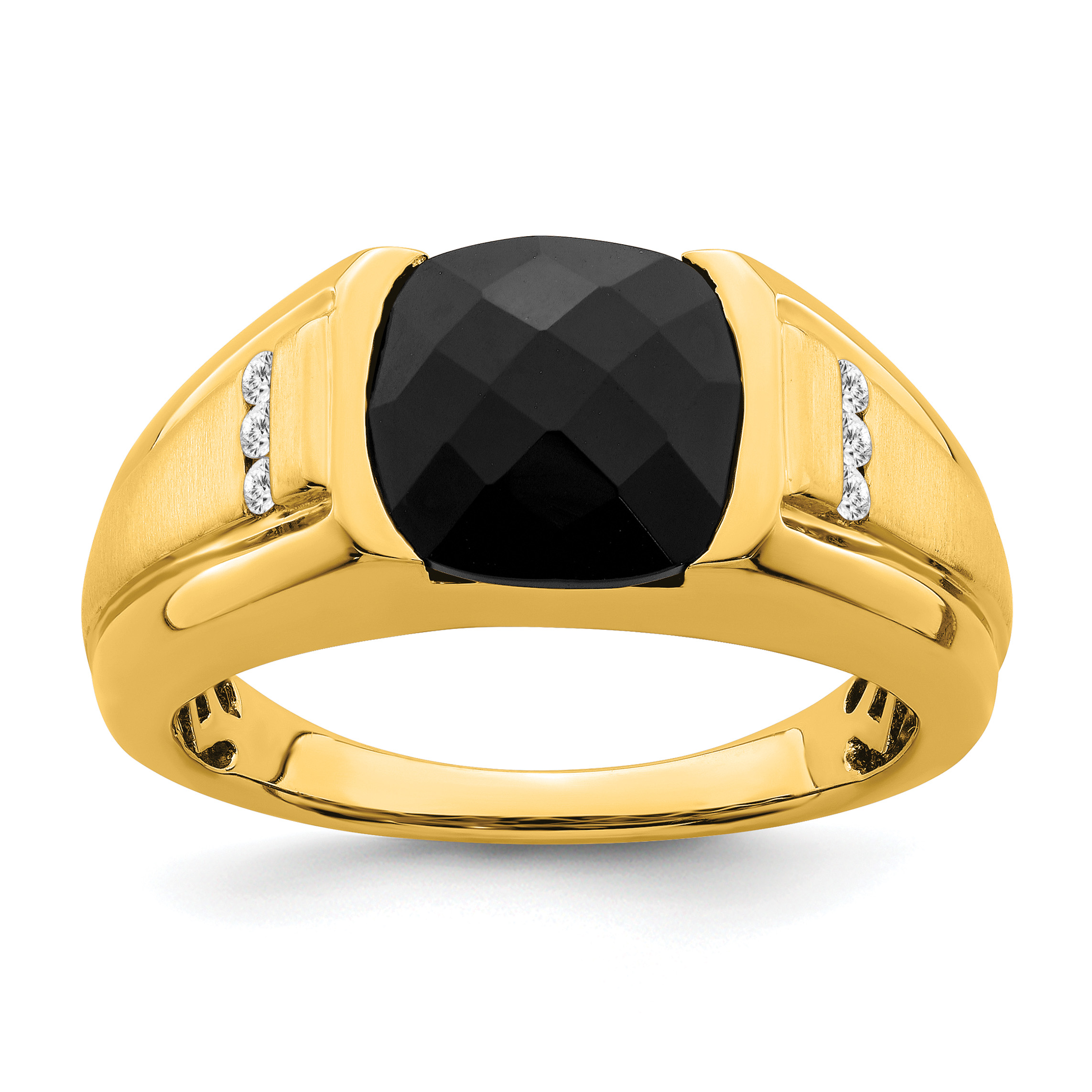 14k Onyx and Diamond Mens Ring (RM7476-OX-009-YA)