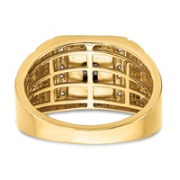 IBGoodman 14K Yellow Gold 0.20 Carat Lab Grown Diamond VS SI+ G+ and Onyx Greek Key Design Men's Ring view 5
