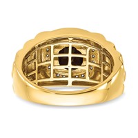 IBGoodman 14K Yellow Gold 0.25 Carat Lab Grown Diamond VS SI+ G+ and Onyx Textured Men's Ring view 5