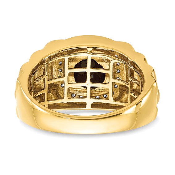 IBGoodman 14k 1/4 carat Lab Grown Diamond VS/SI+ G+ and Onyx Textured Men's Ring