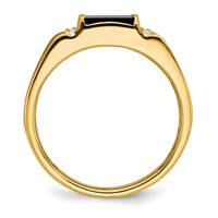 IBGoodman 14K Yellow Gold 0.12 Carat Lab Grown Diamond VS SI+ G+ and Onyx Men's Ring view 2