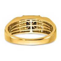 IBGoodman 14K Yellow Gold 0.12 Carat Lab Grown Diamond VS SI+ G+ and Onyx Men's Ring view 5