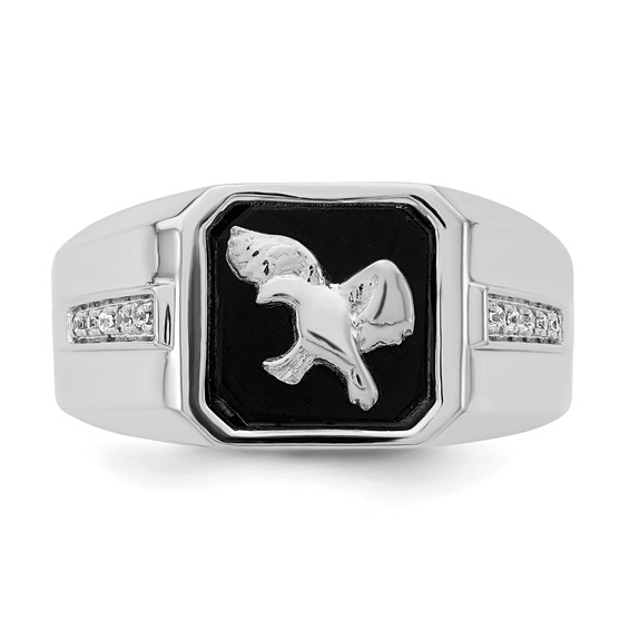 Men's Onyx & Diamond Eagle Rings
