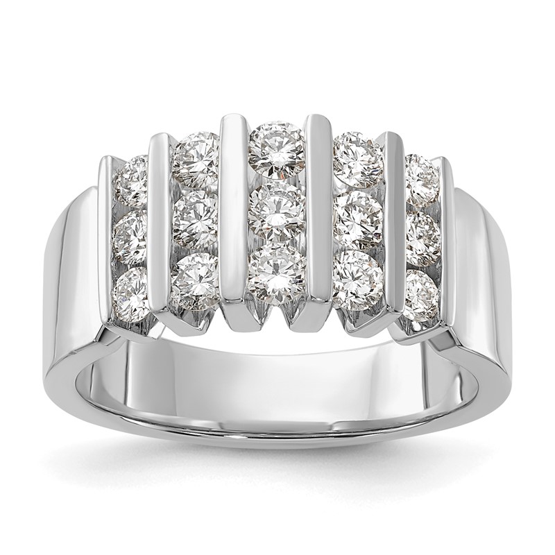 14k White Gold 1 carat Lab Grown Diamond VS/SI+ G+ Complete Fashion Band