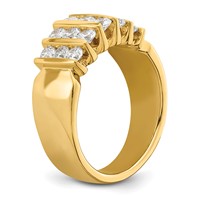 14K Yellow Gold 1 Carat Lab Grown Diamond VS SI+ G+ Complete Fashion Band view 5
