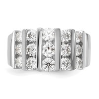 14K White Gold 1.50 Carat Lab Grown Diamond VS SI+ G+ Complete Fashion Band view 4