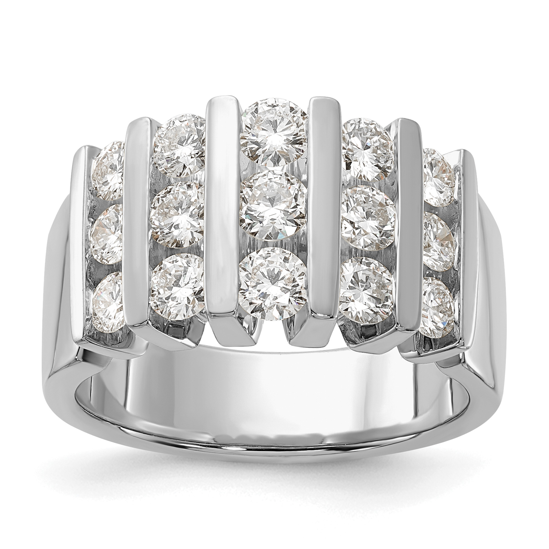 14k White Gold 1 1/2 carat Lab Grown Diamond VS/SI+ G+ Complete Fashion Band (RM7486-150-7WLG)