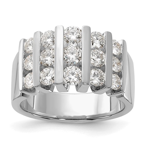 14K White Gold 1.50 Carat Lab Grown Diamond VS SI+ G+ Complete Fashion Band