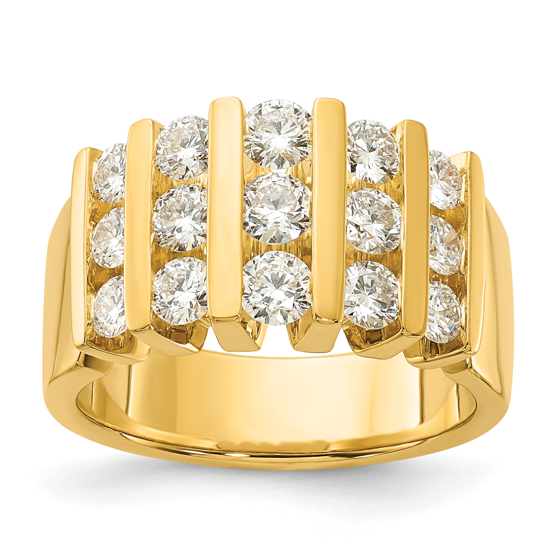 14k 1 1/2 carat Lab Grown Diamond VS/SI+ G+ Complete Fashion Band (RM7486-150-7YLG)