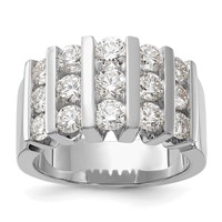 14K White Gold 2 Carat Lab Grown Diamond VS SI+ G+ Complete Fashion Band view 1