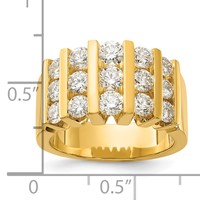 14K Yellow Gold 2 Carat Lab Grown Diamond VS SI+ G+ Complete Fashion Band view 3
