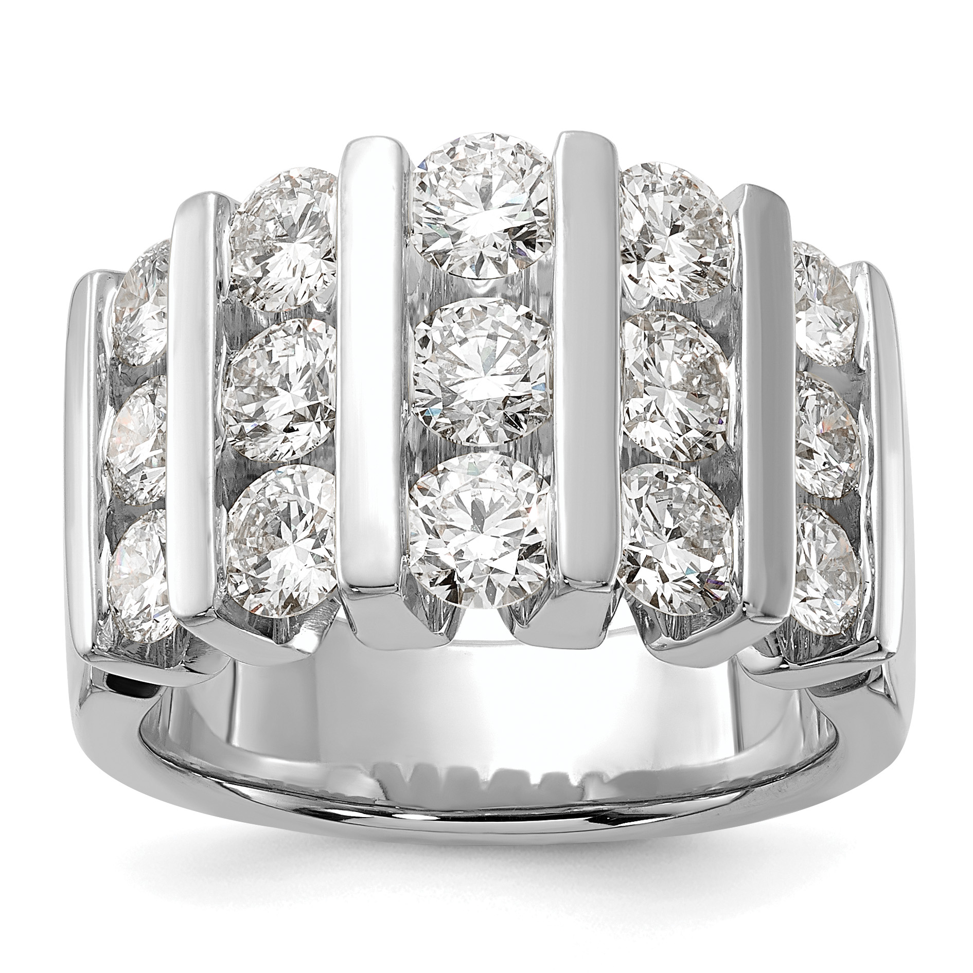 14k White Gold 3 carat Lab Grown Diamond VS/SI+ G+ Complete Fashion Band (RM7486-300-7WLG)