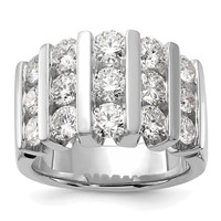 14K White Gold 3 Carat Lab Grown Diamond VS SI+ G+ Complete Fashion Band view 1