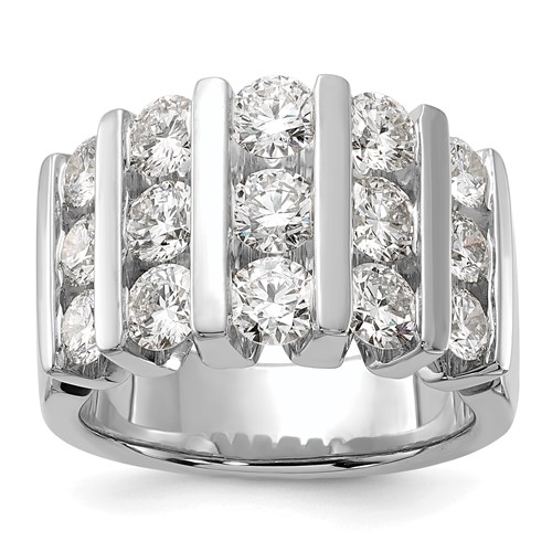 14k White Gold 3 carat Lab Grown Diamond VS/SI Complete Band