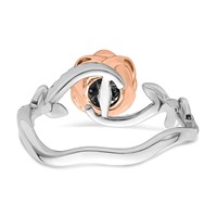 14K Two-Tone Rose and White Gold 0.25 Carat Lab Grown Diamond VS SI+ G+ Complete Flower Ring view 5