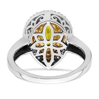 14K Two-Tone 0.50 Carat Lab Grown Diamond VS SI+ G+ and Lab Created Yellow Sapphire Complete Fashion Ring view 5