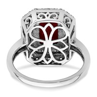 14K Two-Tone 0.62 Carat Lab Grown Diamond VS SI+ G+ and Lab Created Ruby Complete Fashion Ring view 5