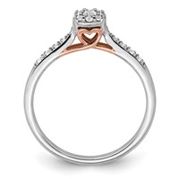 14K Two Tone Rose and White Gold 0.20 Carat Lab Grown Diamond VS SI+ G+ Petite Engagement Ring view 3