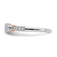 14K Two Tone Rose and White Gold 0.20 Carat Lab Grown Diamond VS SI+ G+ Petite Engagement Ring view 2