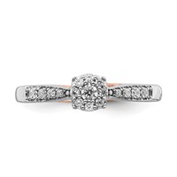 14K Two Tone Rose and White Gold 0.20 Carat Lab Grown Diamond VS SI+ G+ Petite Engagement Ring view 4