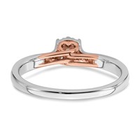 14K Two Tone Rose and White Gold 0.20 Carat Lab Grown Diamond VS SI+ G+ Petite Engagement Ring view 5