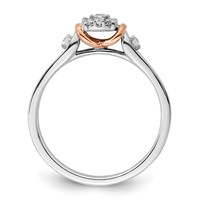 14K Two-tone Rose and White Gold 0.17 Carat Lab Grown Diamond VS SI+ G+ Petite Engagement Ring view 2