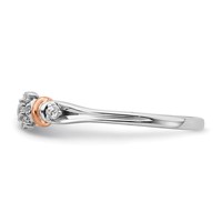14K Two-tone Rose and White Gold 0.17 Carat Lab Grown Diamond VS SI+ G+ Petite Engagement Ring view 3