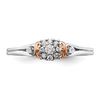 14K Two-tone Rose and White Gold 0.17 Carat Lab Grown Diamond VS SI+ G+ Petite Engagement Ring view 4