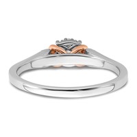 14K Two-tone Rose and White Gold 0.17 Carat Lab Grown Diamond VS SI+ G+ Petite Engagement Ring view 5
