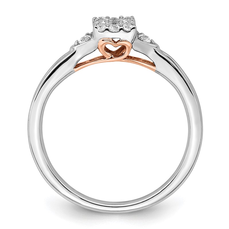 14K Two-Tone Lab Grown Diamond VS/SI+ G+ Heart Cluster Ring