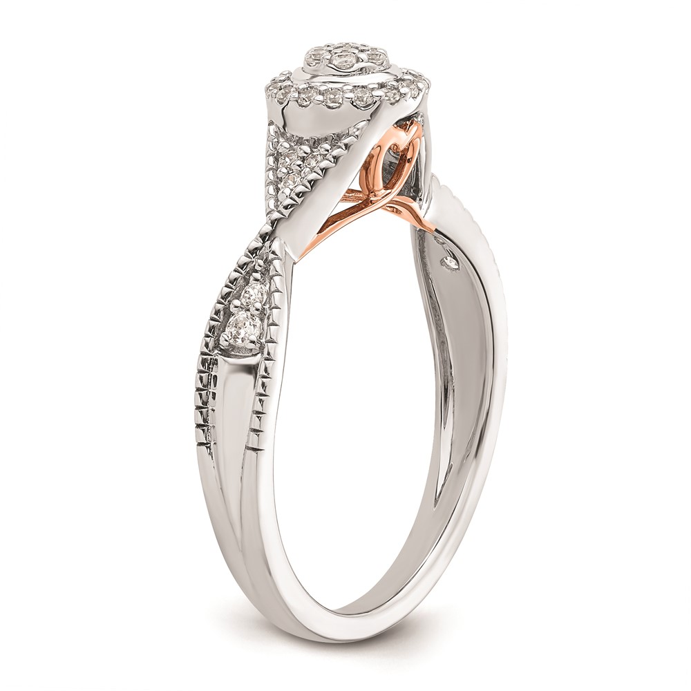 14k White and Rose Gold Complete Diamond Halo Cluster Engagement Ring 14k White and Rose Gold Complete Diamond Halo Cluster Engagement Ring
