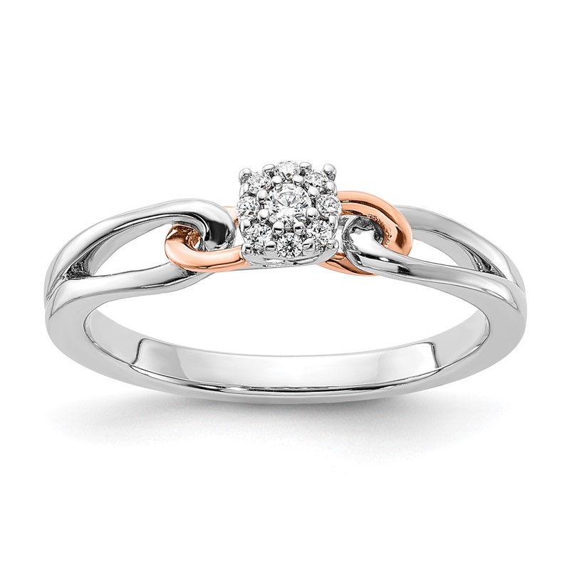 14K Two-Tone Lab Grown Diamond VS/SI+ G+ Cluster Ring