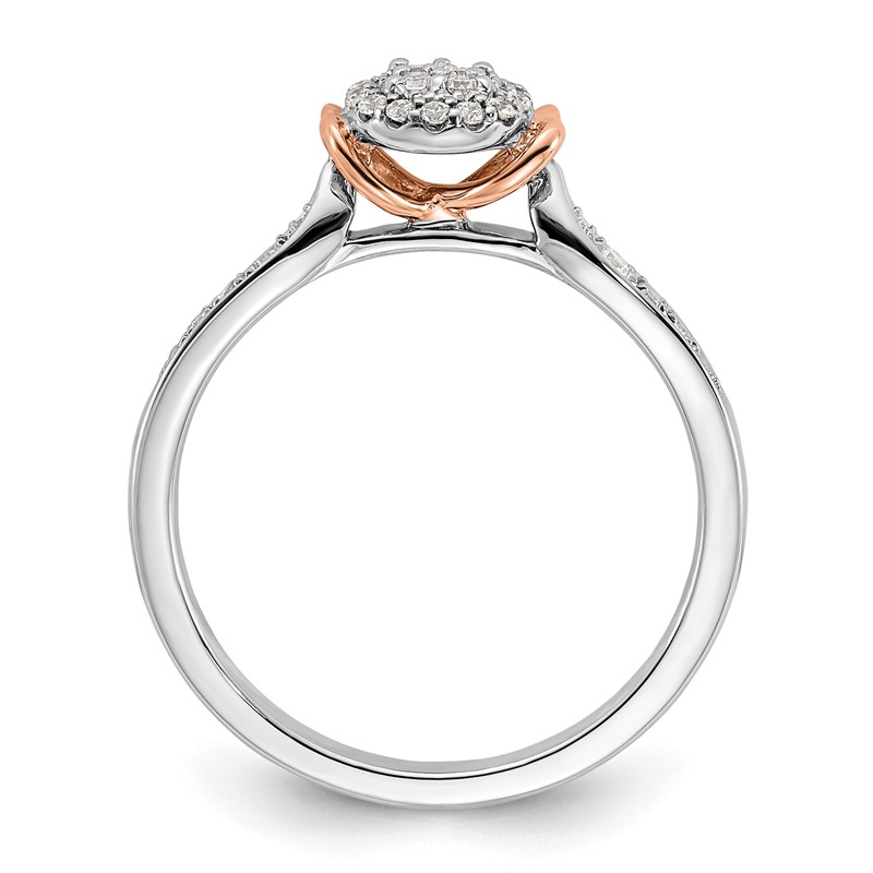 14K Two-Tone Lab Grown Diamond VS/SI+ G+ Oval Cluster Ring