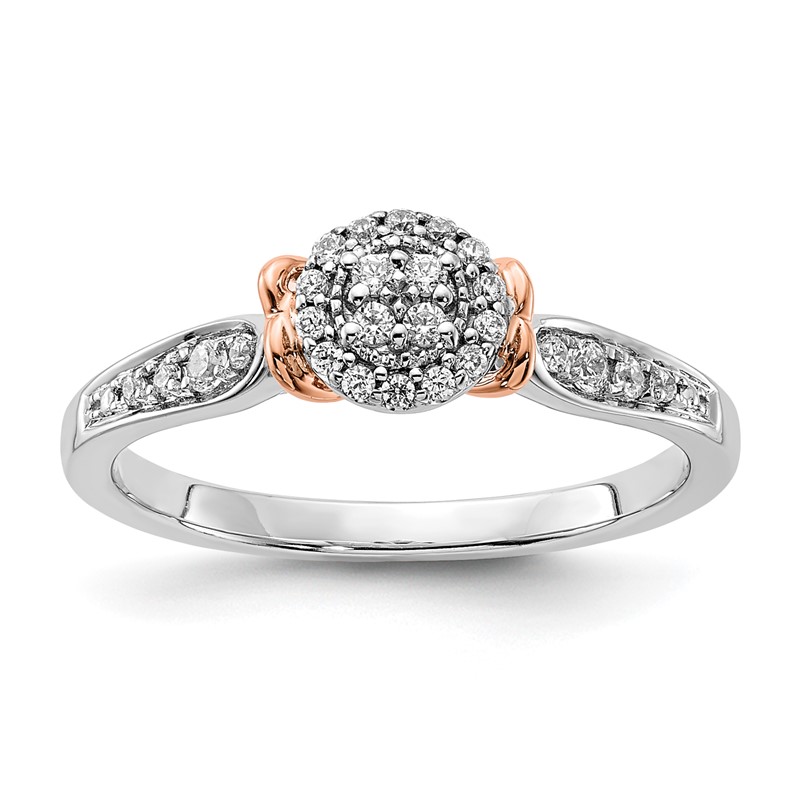 14K Two-Tone Lab Grown Diamond VS/SI+ G+ Oval Cluster Ring