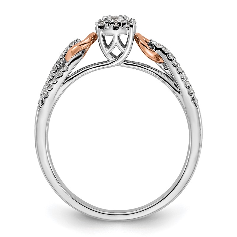 14K Two-Tone Lab Grown Diamond VS/SI+ G+ Looped Cluster Ring