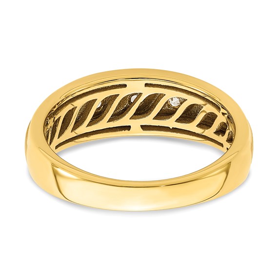 14K 3-Stone 3/8 carat Diamond Complete Men's Ring