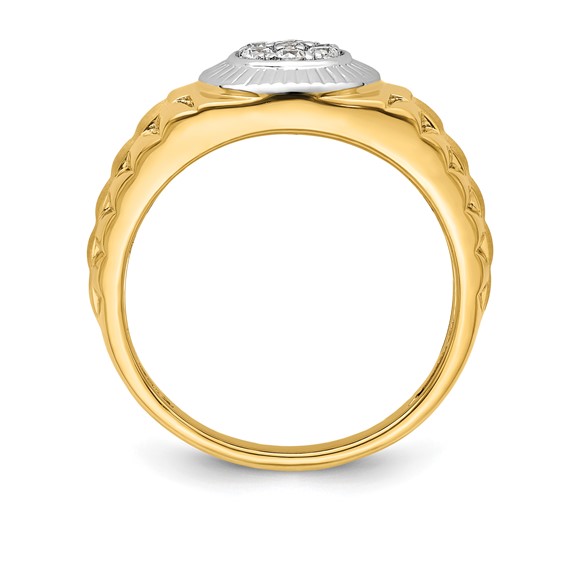 IBGoodman 14k Two-tone 1/4 carat Lab Grown Diamond VS/SI+ G+ Complete Men's Ring