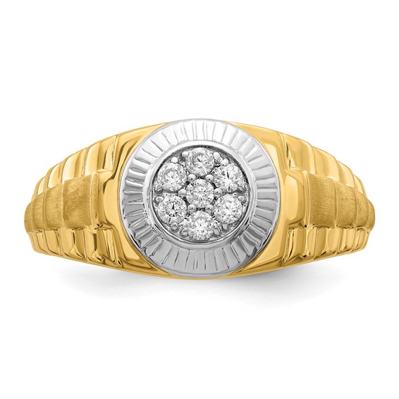 IBGoodman 14k Two-tone 1/4 carat Lab Grown Diamond VS/SI+ G+ Complete Men's Ring
