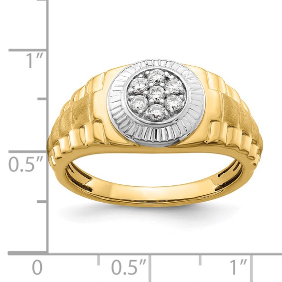 IBGoodman 14k Two-tone 1/4 carat Lab Grown Diamond VS/SI+ G+ Complete Men's Ring