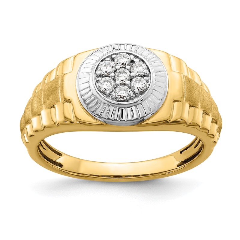 IBGoodman 14k Two-tone 1/4 carat Lab Grown Diamond VS/SI+ G+ Complete Men's Ring