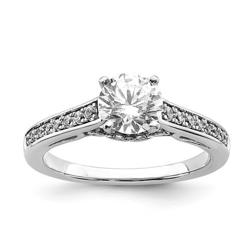White Alloy CZ Semi-mount Engagement Ring