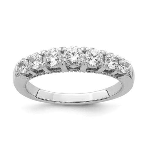 White Alloy CZ 7-stone Anniversary Band