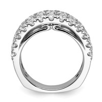 14K White Gold 1.75 Carat Lab Grown Diamond VS+ F+ Complete Double Row Fashion Band view 2