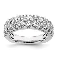 14K White Gold 1.75 Carat Lab Grown Diamond VS+ F+ Complete Double Row Fashion Band view 1