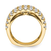 14K Yellow Gold 1.75 Carat Lab Grown Diamond VS+ F+ Complete Double Row Fashion Band view 2