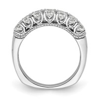 14K White Gold 1.62 Carat Lab Grown Diamond VS SI+ G+ Complete Double Row Fashion Band view 2