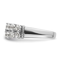 14K White Gold 1.62 Carat Lab Grown Diamond VS SI+ G+ Complete Double Row Fashion Band view 3