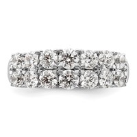 14K White Gold 1.62 Carat Lab Grown Diamond VS SI+ G+ Complete Double Row Fashion Band view 4